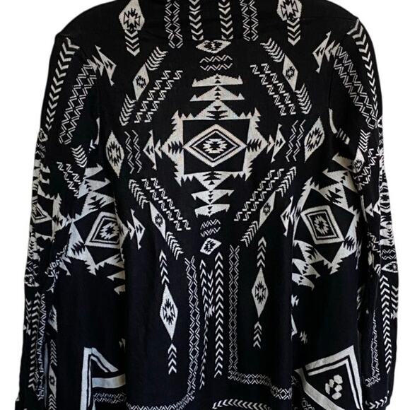 H&M Divided Southwestern Print Open Waterfall Cardigan Reversible Sweater XS - Picture 8 of 14